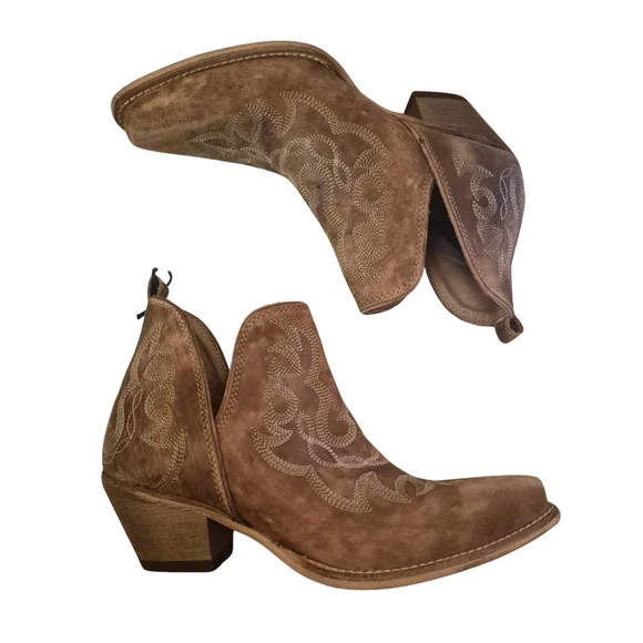 Myra Brown Leather Western Bootie - Picture 2 of 3